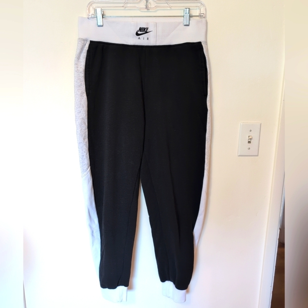 NIKE AIR Sportswear Joggers Women's Fleece Sweatpants Black & White Size S Sweat
